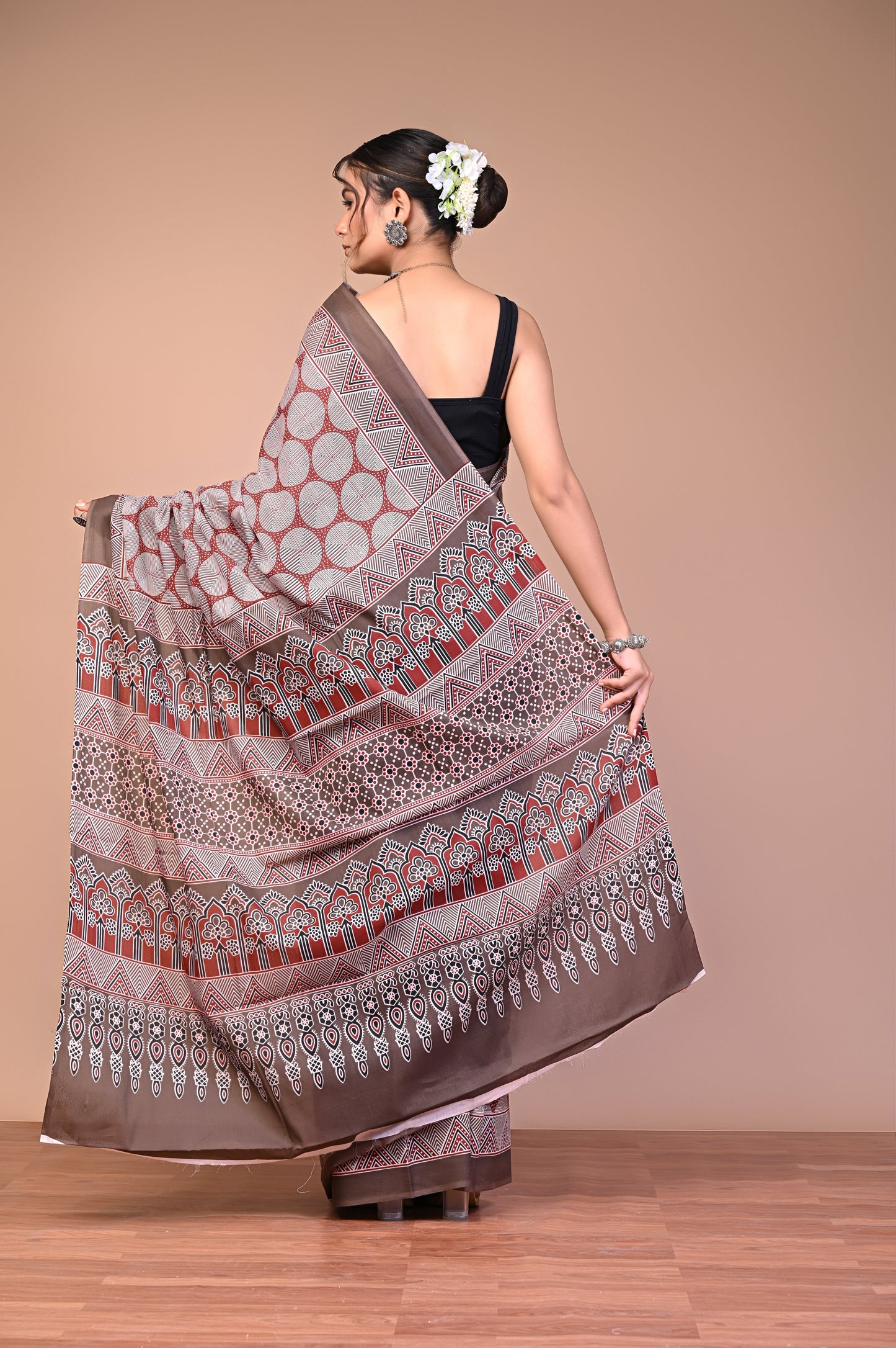 Ajrakh Verse — Pearl Circle Mocha