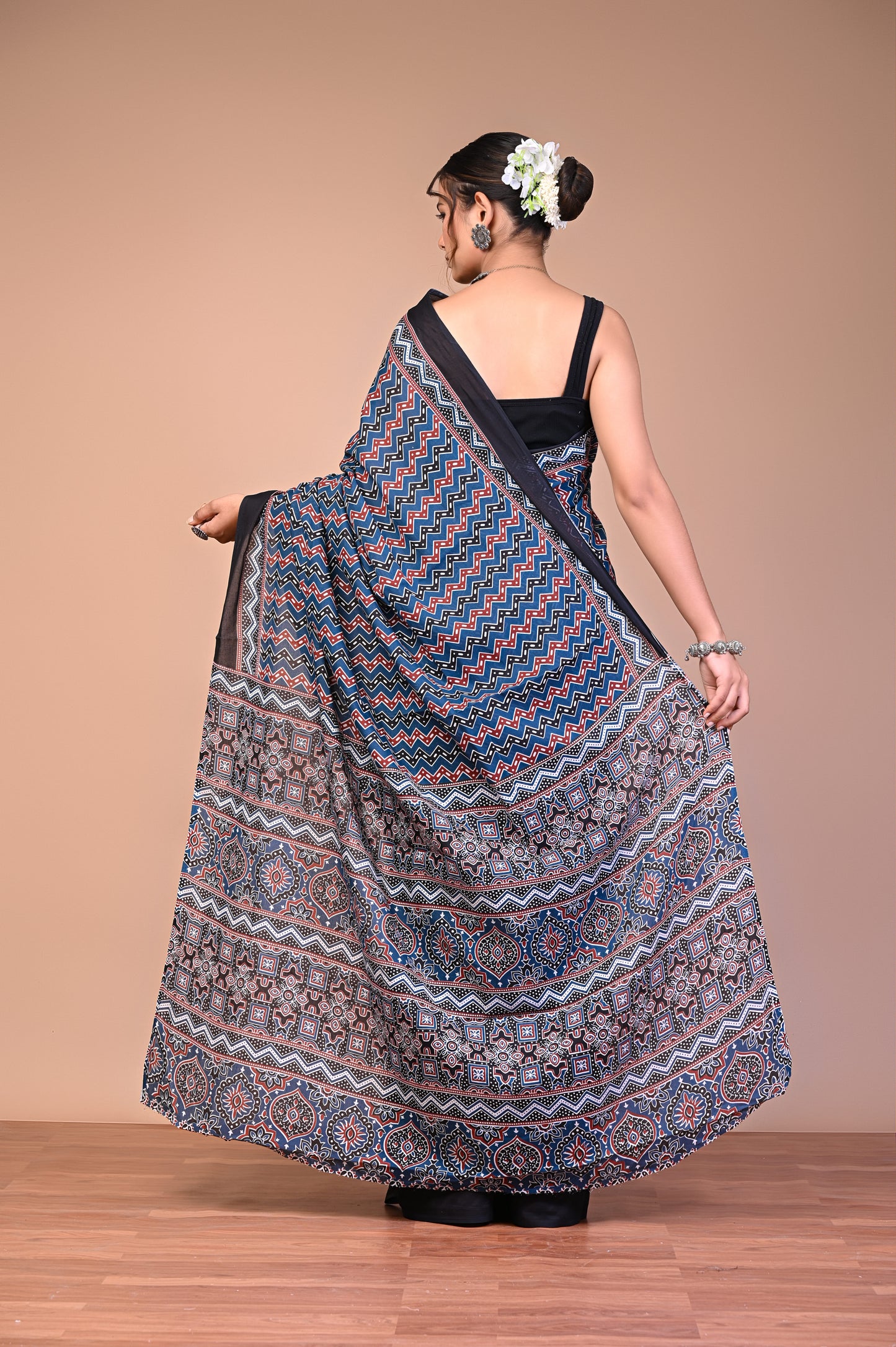 Ajrakh Verse — Teal Chevron