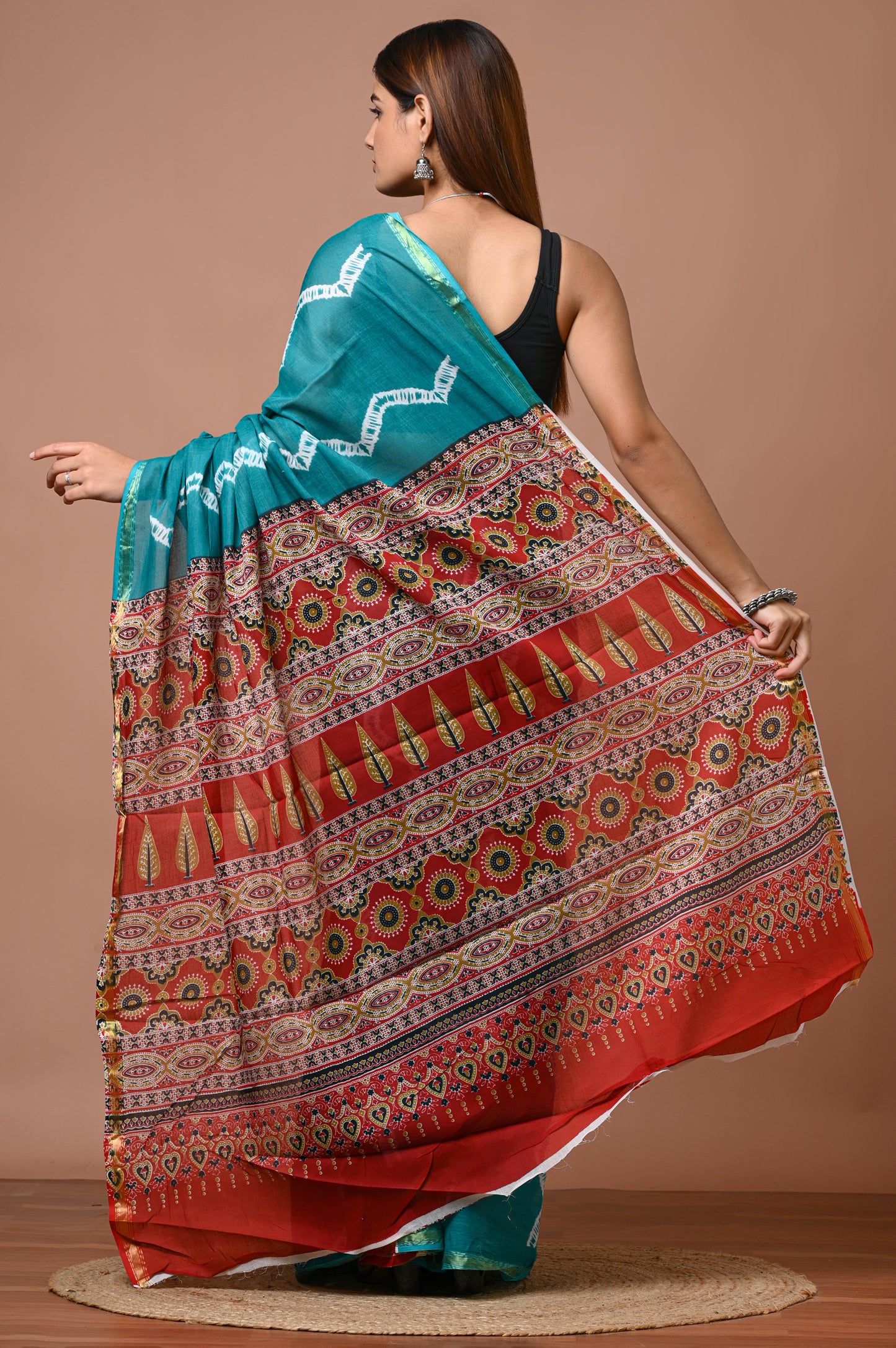 Zari Edit — Teal Pallu