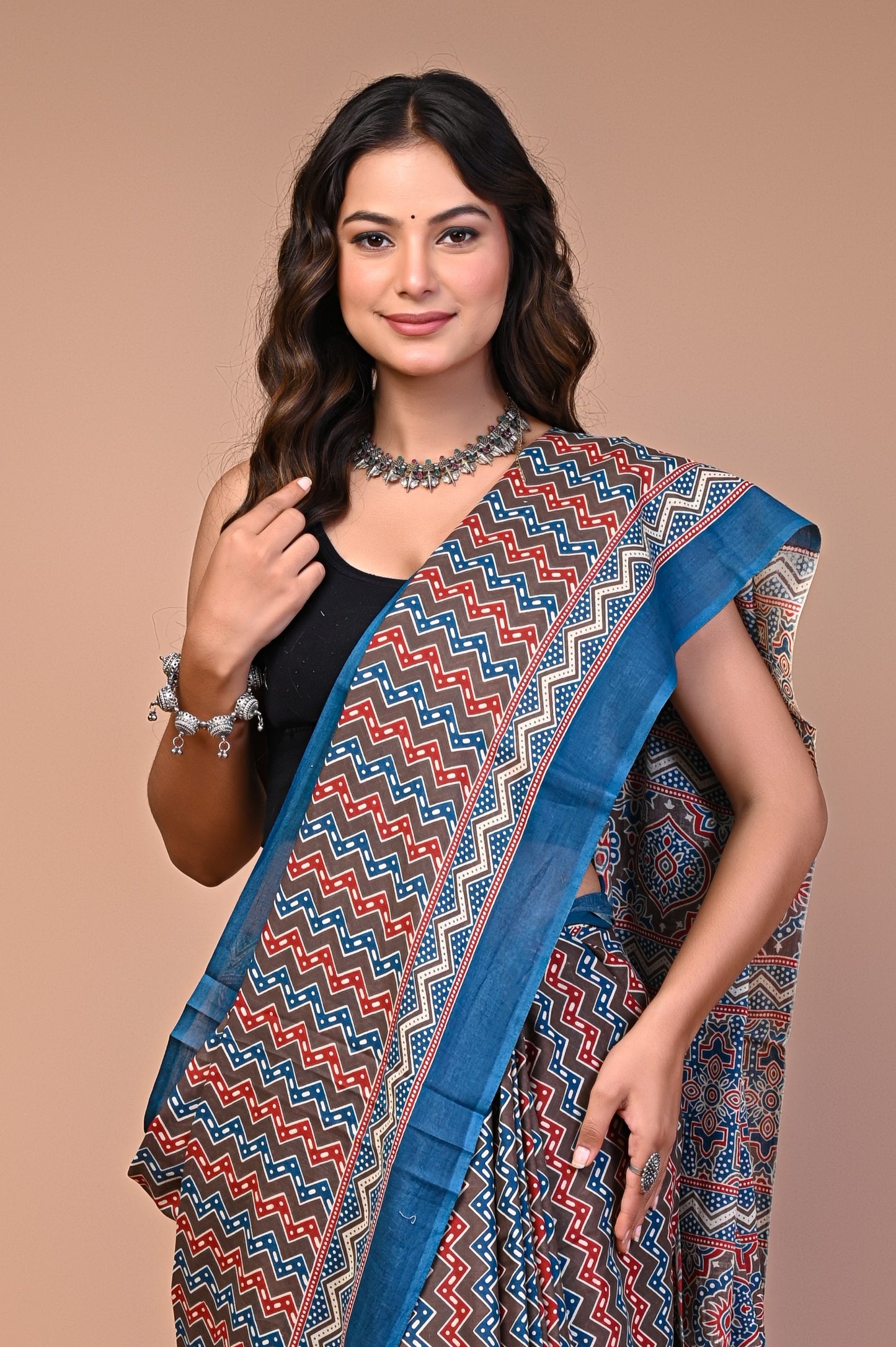 Hand Block Print Cotton Mulmul Saree – Lightweight & Breathable Everyday Wear