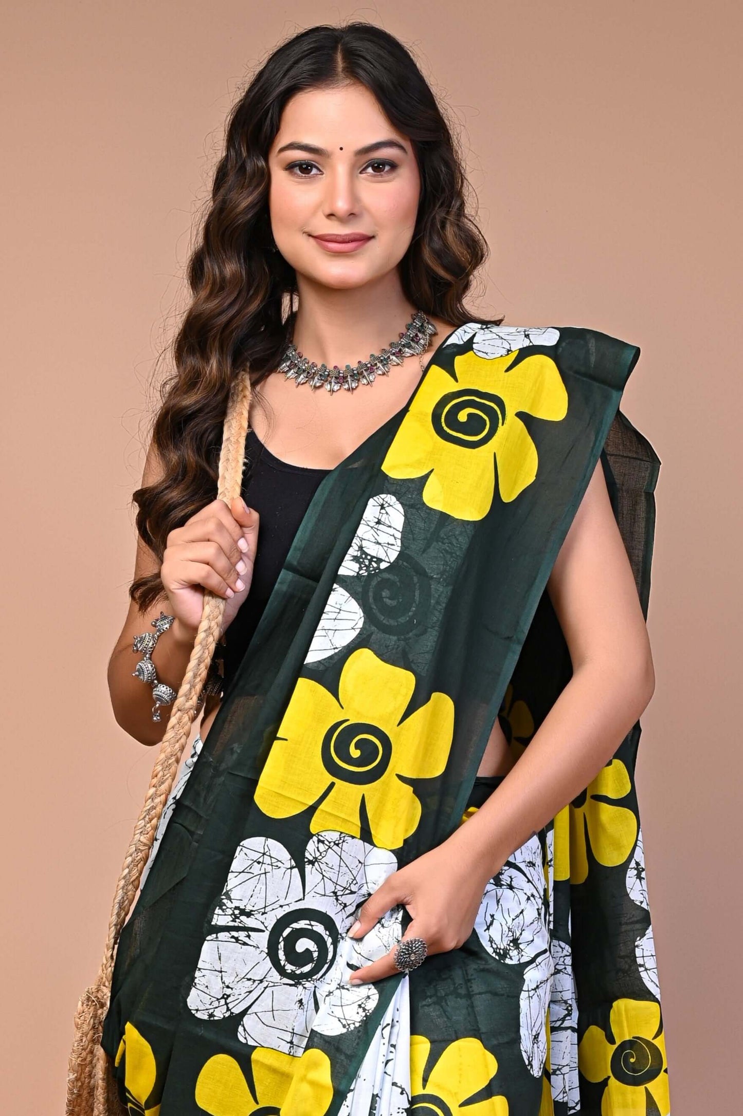 Batik Printed Cotton Mul Saree