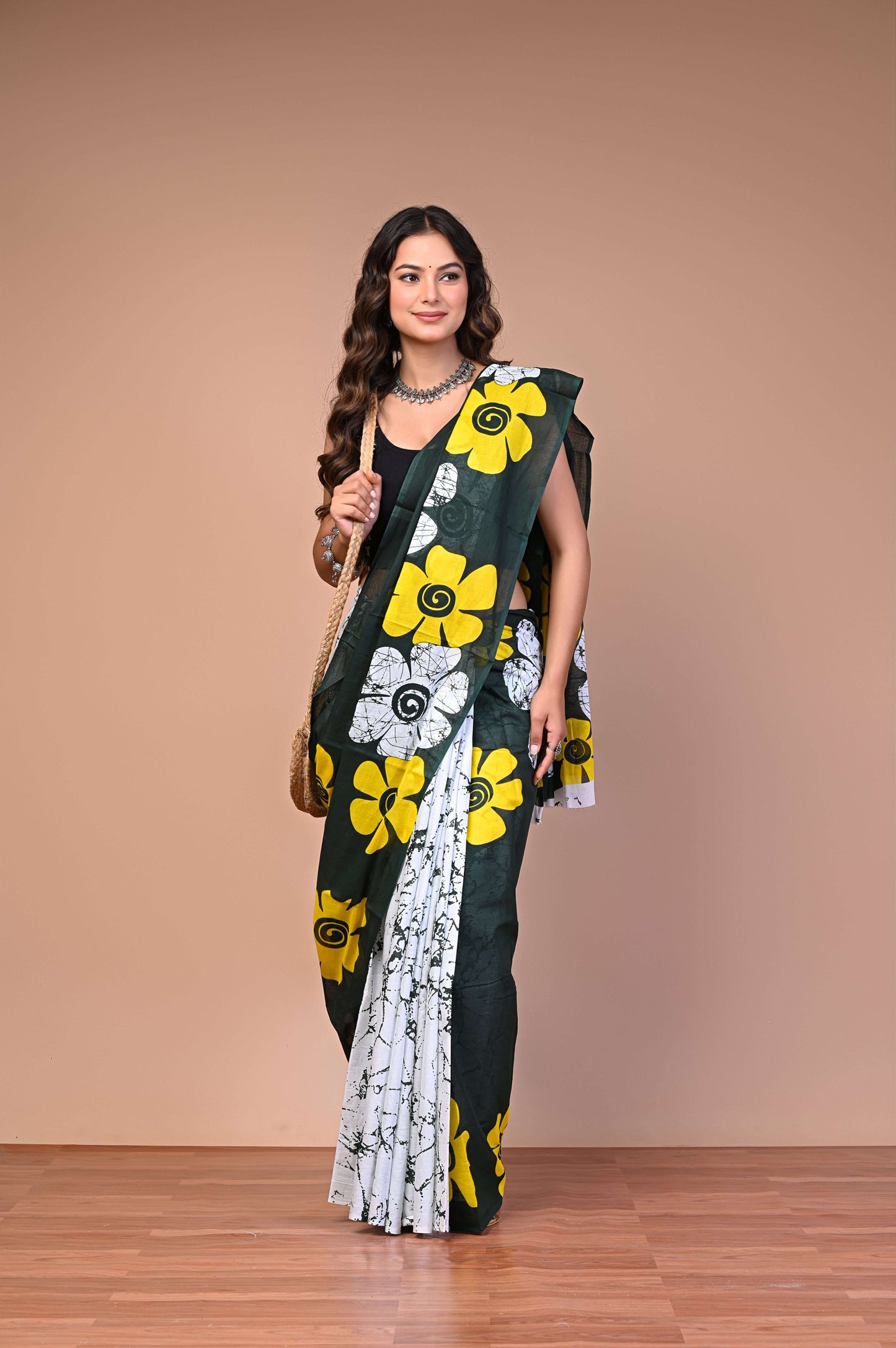 Batik Printed Cotton Mul Saree