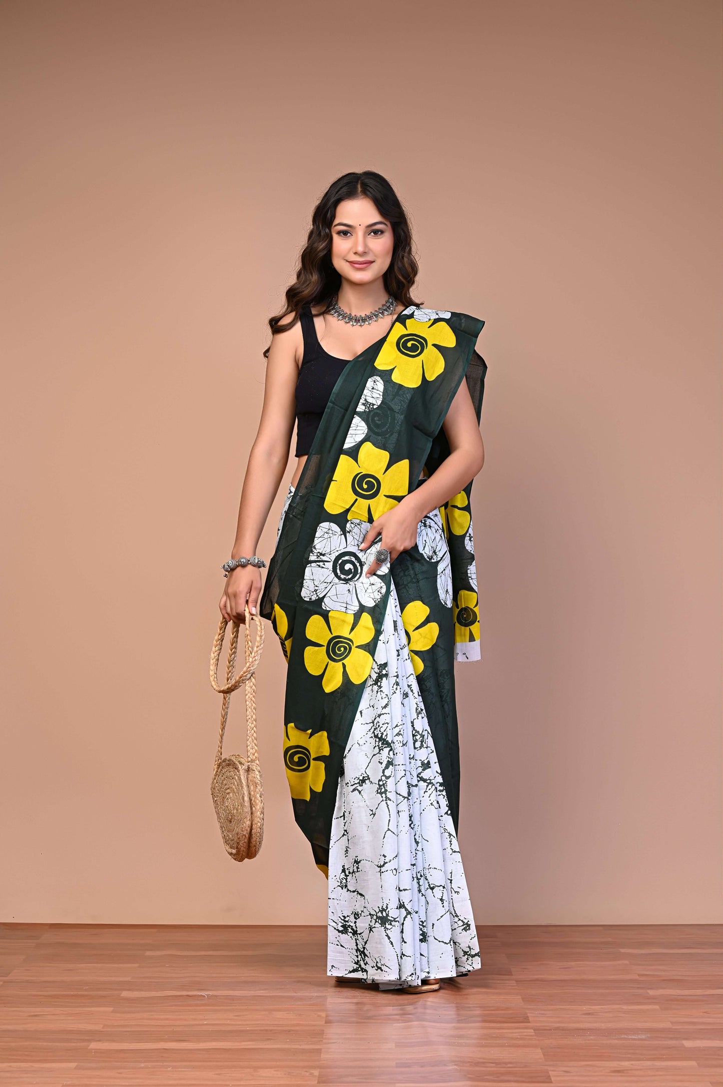 Batik Printed Cotton Mul Saree