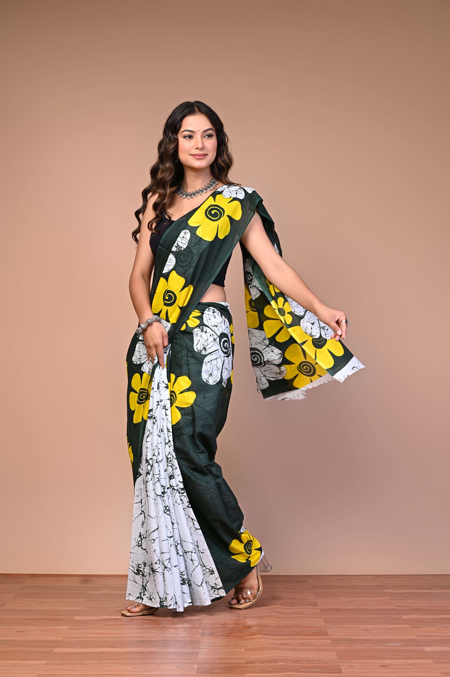 Batik Printed Cotton Mul Saree