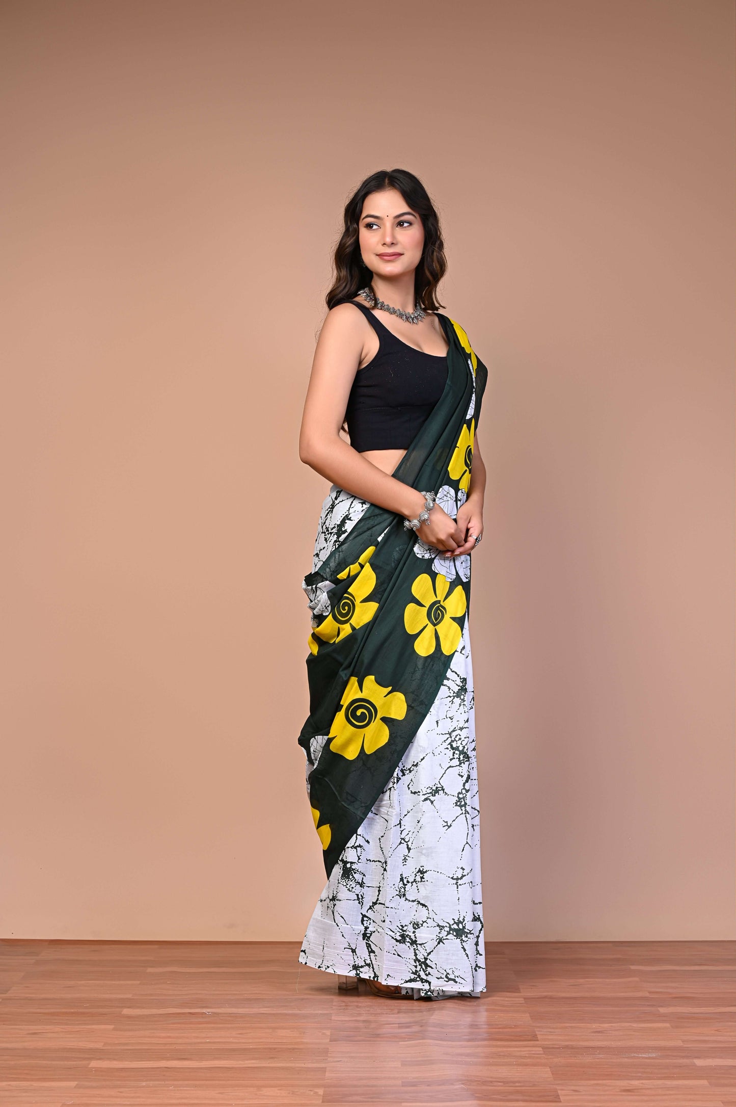 Batik Printed Cotton Mul Saree