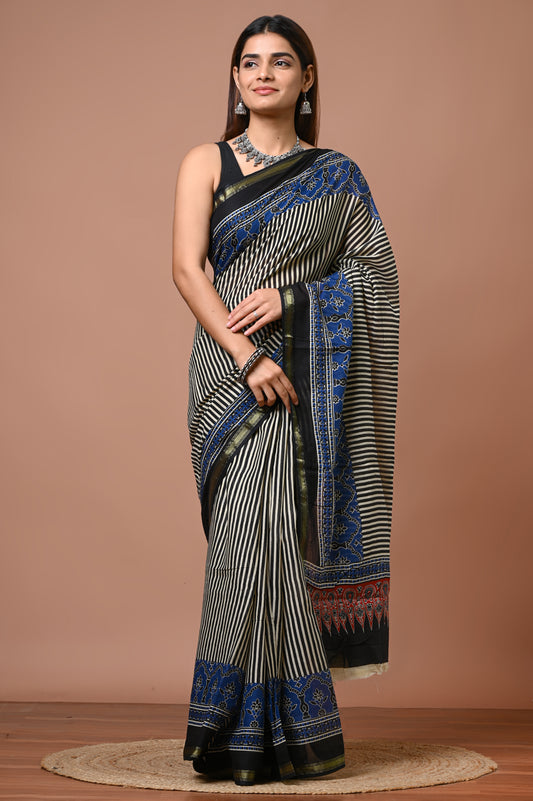 Elegant Cotton Zari Saree – Lightweight Traditional Wear for Festive & Daily Use